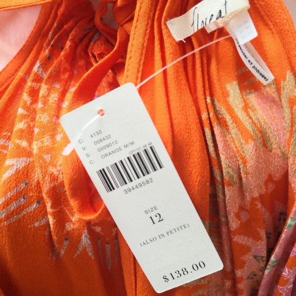 ANTHROPOLOGIE Floreat Livia Orange Halter Dress - Picture 8 of 11